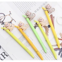 5 pcs cute monkey love banana gel pen 0 5mm ballpoint writing pens black color stationery office school supplies canetas a6748