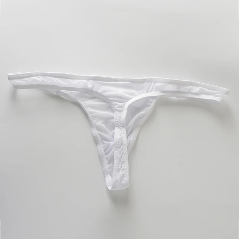 CLEVER-MENMODE 8 pcs Sexy Men Thong and G String Ice Silk Underwear Ultra Thin Panties T-back hombre Underpants Erotic Lingerie