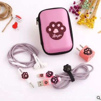 style 6 Мультфильм устройства для сматывания кабеля USB кабель протектор Набор зарядное устройство наклейка наушники спиральный шнур протектор для iphone 5 6 7 8 Кабельный органайзер - Цвет: style 6