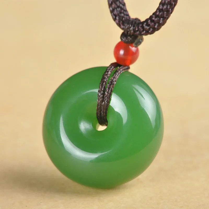 Завод прямые волны зеленые овощи Синьцзян нефрита кулон пряжки класс зеленый