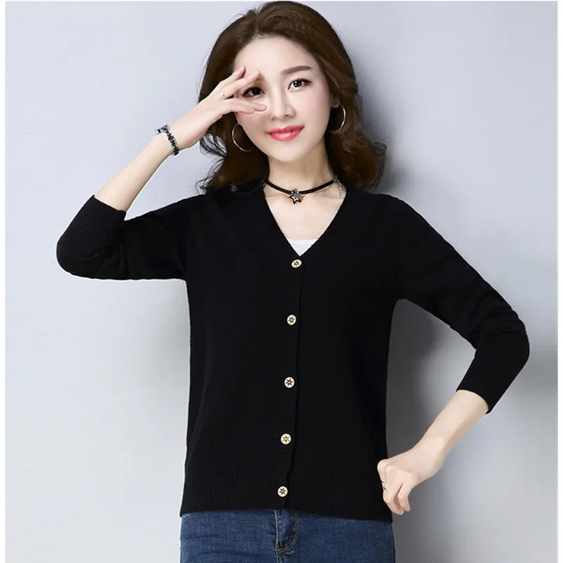 Женский кашемировый вязаный кардиган пальто весна осень 2018 Повседневная рубашка