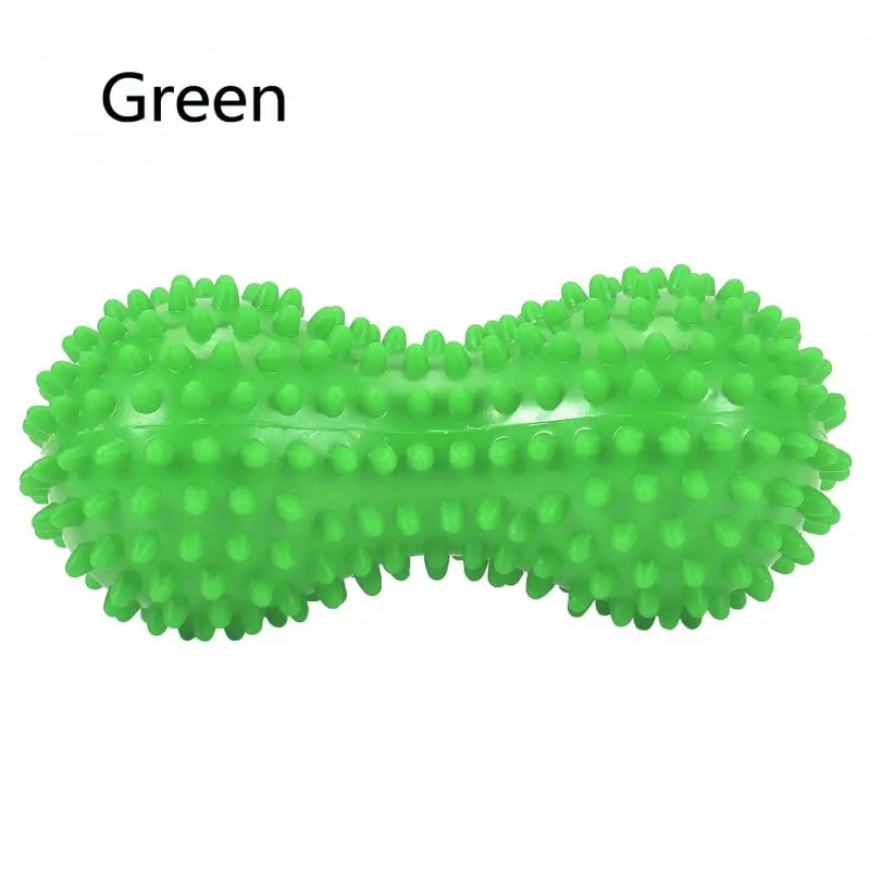Green ПВХ триггер точка терапия массажные мячи фитнес-упражнения арахисовый мяч боль в спине мышцы снятие стресса ролики для йоги массажер для тела - Цвет: Green