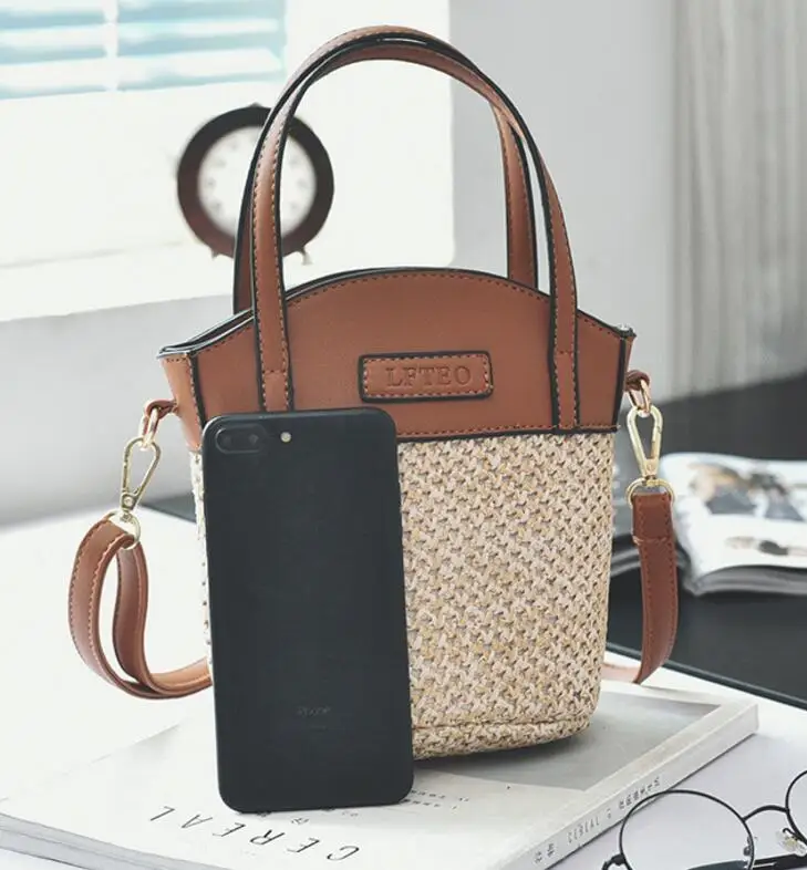 2018 Women Handbag Summer Beach Tote Circle Bag Handmade Rattan woven Round handbag Vintage Retro Straw Knitted Messenger | Багаж и сумки