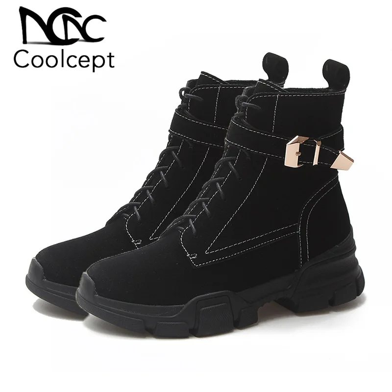 CooLcept женские босоножки на высоком каблуке модные черные дамские зимние сапоги