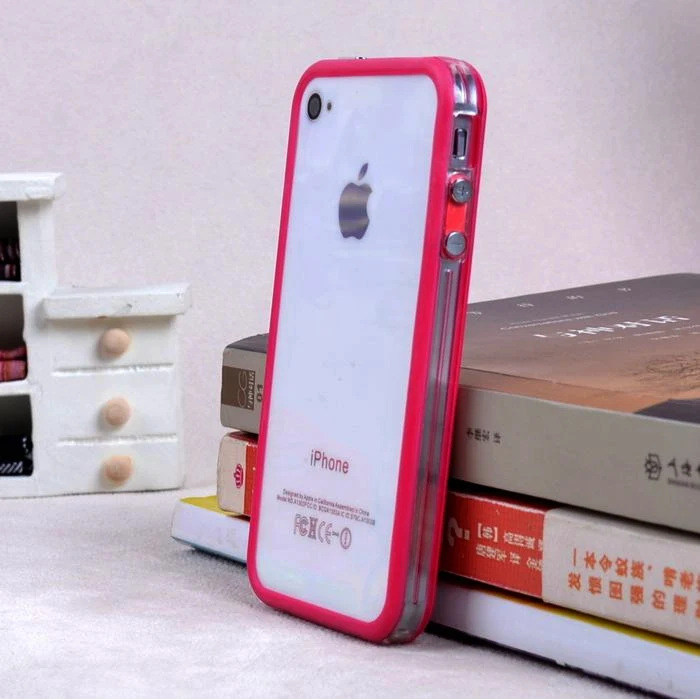 Лучшее качество новый прозрачный бампер среднего размера для iphone 4 искусственный