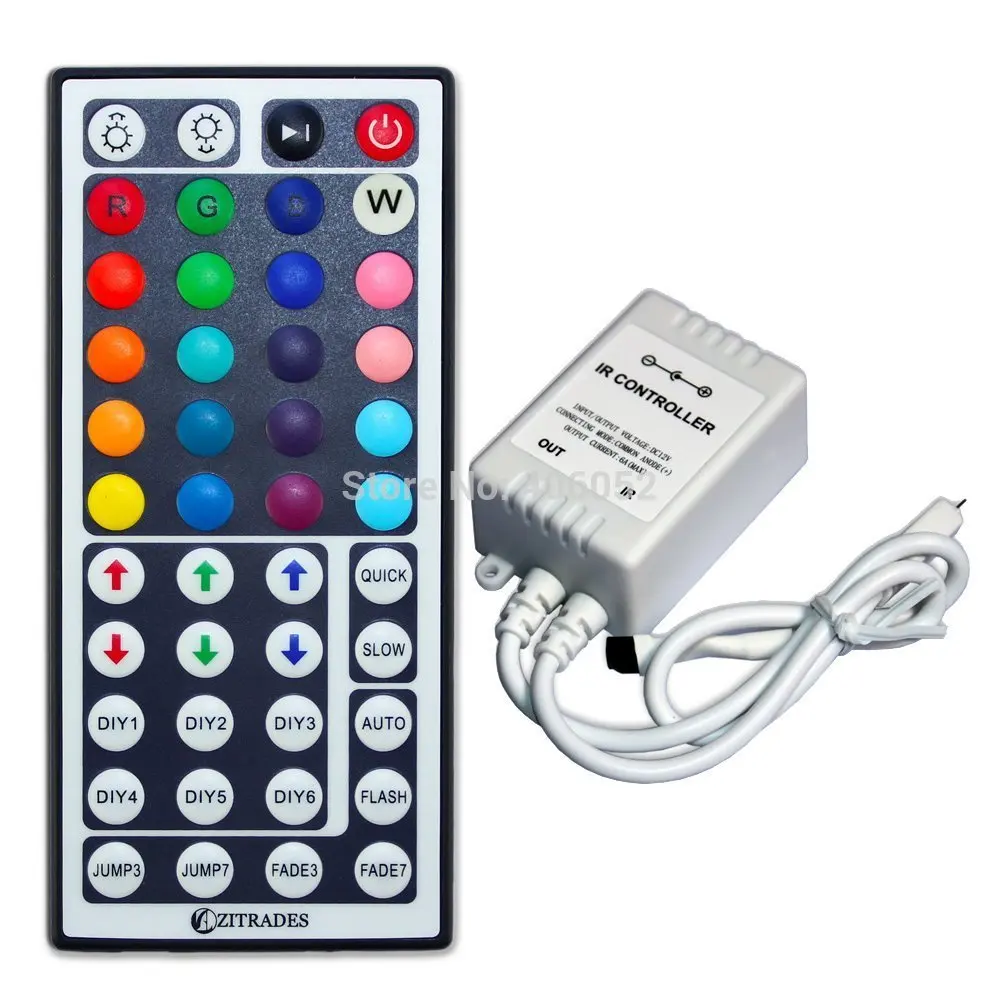 

10set/lot DC12V Input IR Remote RGB Controler 44 Key For SMD 5050 LED Strip Light Multi-color Changing