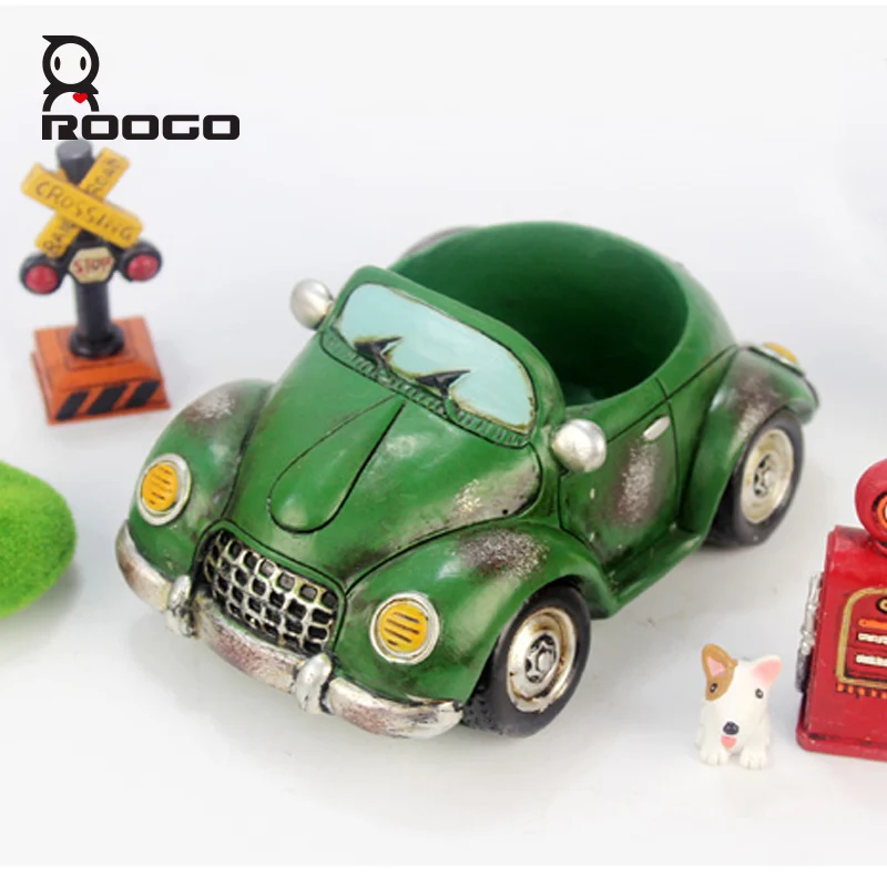 Roogo автомобильный цветочный горшок, кашпо для помещений, смола, сад, 11 стилей, маленький суккулентный план, горшок, для улицы, современный, украшение дома, фигурки