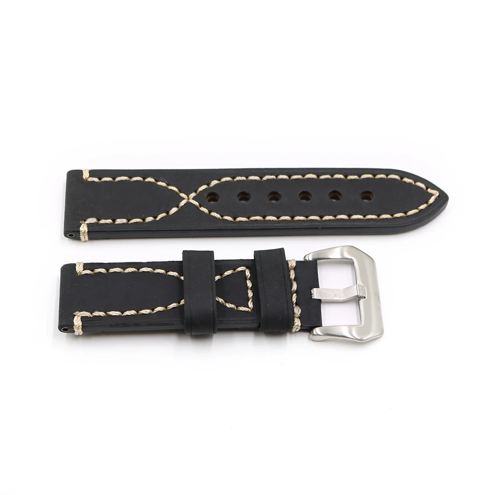 CARLYWET20 22 24 26mm Black Thick Strap Watch Band For Tag CARRERA Omega Montblanc Panerai Daytona Submariner Tissot | Наручные часы