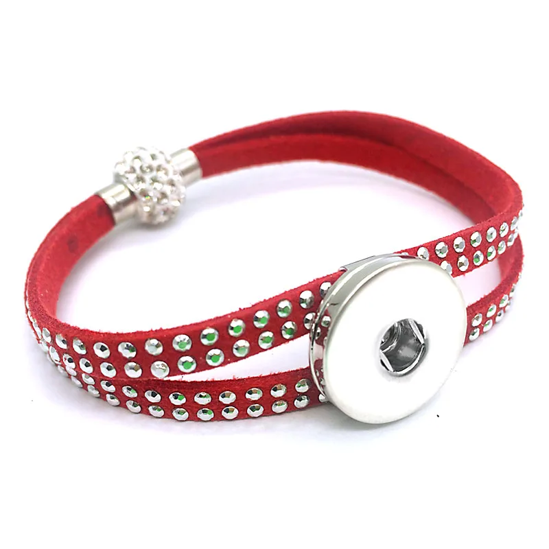 

Bling Bling 047 National Style Korean velvet 18mm Snap Button Bracelet Interchangeable Charm Jewelry For Women Men gift