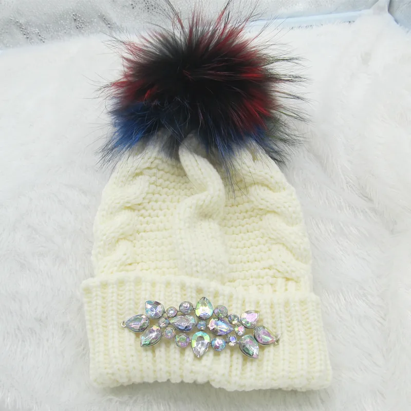 Новинка Осень зима 2021 брендовая вязаная теплая шапка и варежки из меха енота