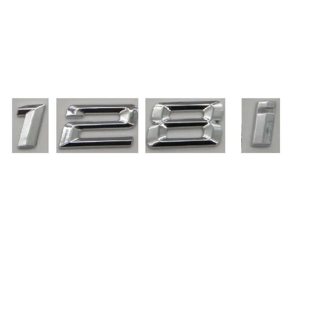 Хромированный Блестящий серебряный АБС-пластик с цифрами и буквами значок в