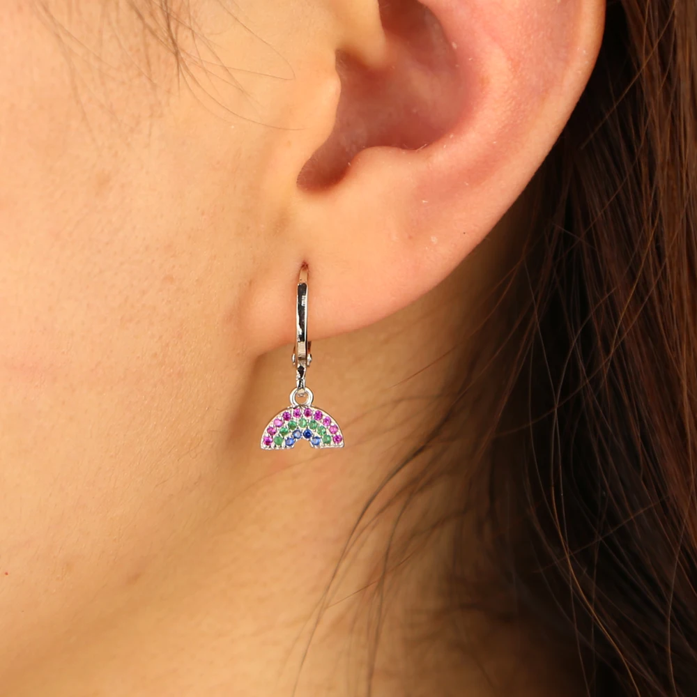 Висячие серьги капельки милые цветные радужные новый дизайн лета 2019 модная