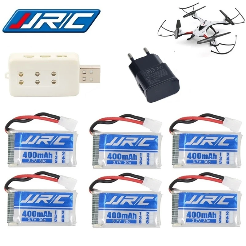 8 шт./компл. Lipo батарея 3 7 v 400mAh 30C для JJRC H31 H43hw Drone Li Battery + 6 в 1 usb зарядное