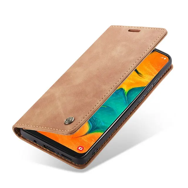 Роскошный кожаный чехол-кошелек для samsung A40, чехол A40, samsung Galaxy A40, чехол для телефона, откидной противоударный чехол для samsung Galaxy A 40 - Цвет: Коричневый
