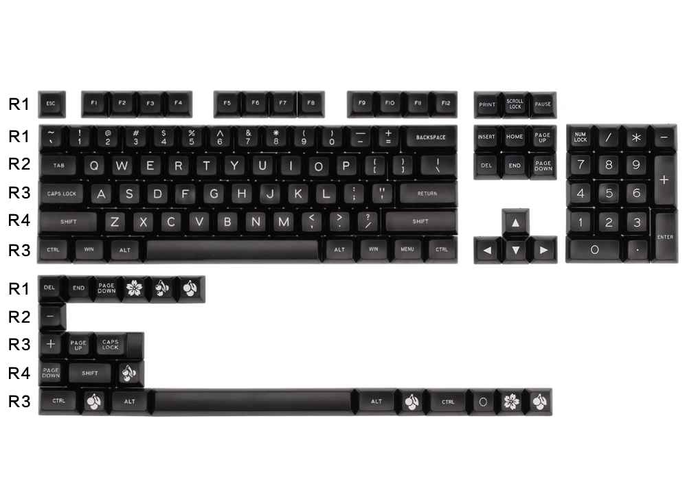 MAXKEY черный SA профиль брелки Doubleshot ABS 127 ключи для cherry mx механическая клавиатура fit KBD75
