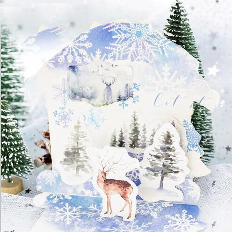 Горячая Распродажа 46 шт./кор. Туманный лес Животные Бумага Стикеры украшения Diy