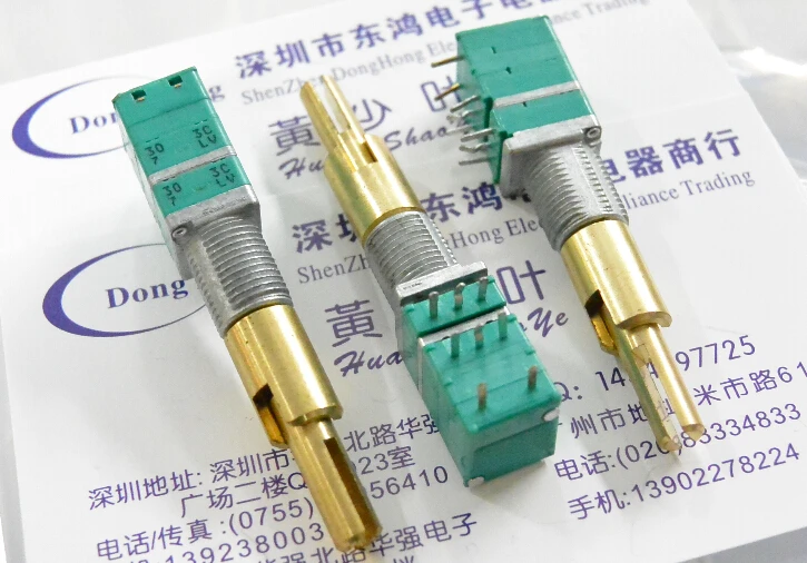 Original new 100% Japan RK097 Type Precision Potentiometer Dual Axis dual 30K with a switch shaft length 35MM | Обустройство дома