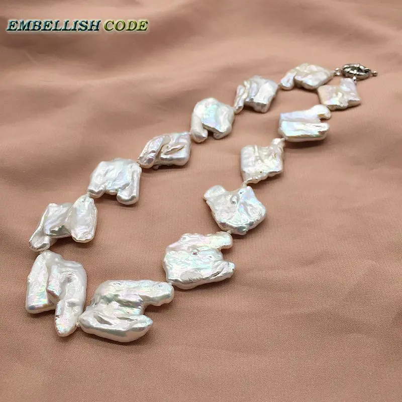 Новинка 2019 белый чокер большого размера с барочным жемчугом массивное ожерелье