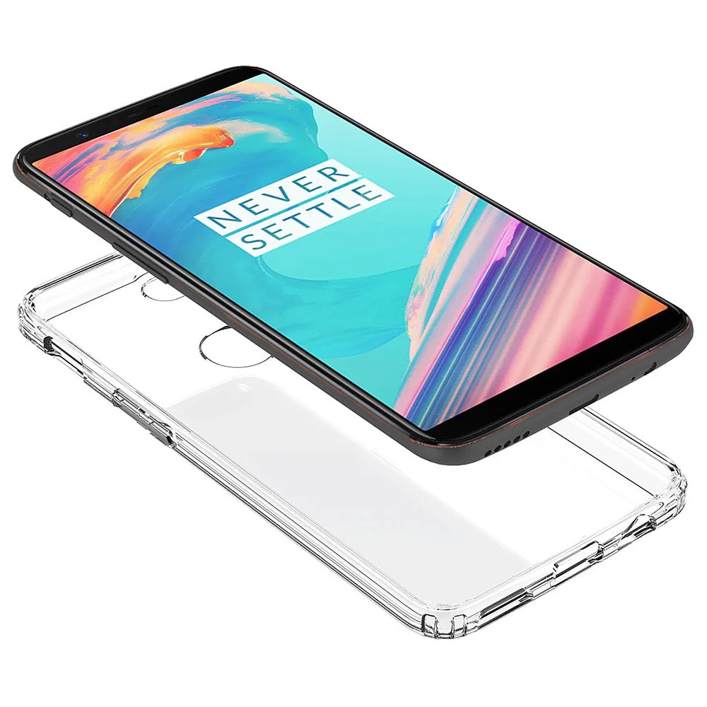 Soft TPU Silicone Frame Hard Acrylic Clear Back Case Screen Protector Impact Protective Cover For Oneplus 5T One Plus 5t A5010 @ | Мобильные