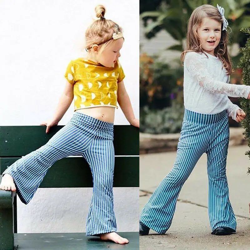 Детские брюки-Капри 2019 широкие брюки для маленьких девочек леггинсы длинные