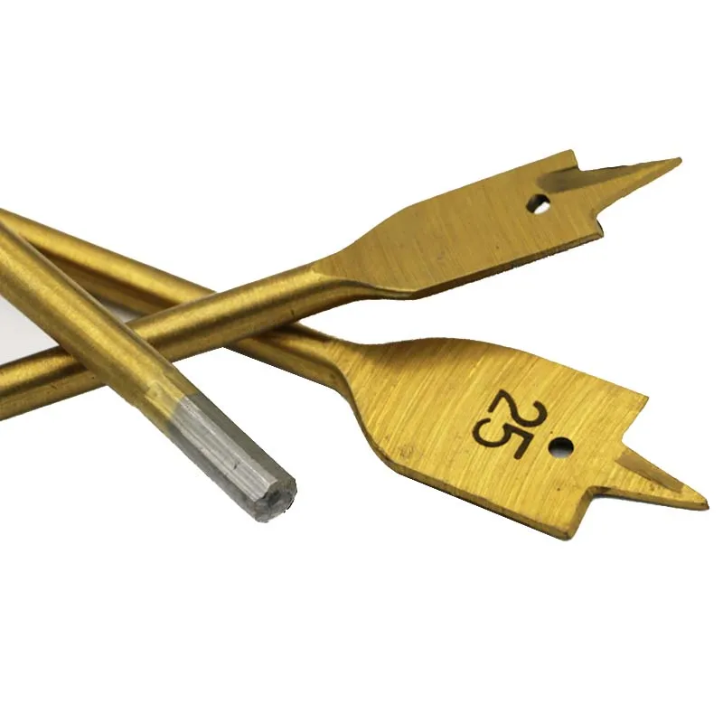 6 шт./компл. титановое покрытие с шестигранным хвостовиком Лопата плоское сверло