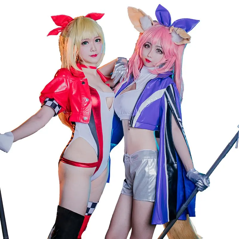 Игра FGO Tamamo no Mae Nero гонки косплей костюм для девочки комплект |
