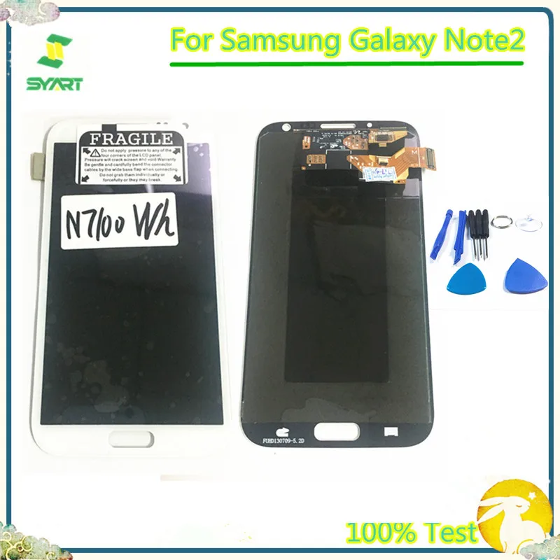 100% протестированный AMOLED LCDs для Samsung Galaxy Note2 Note 2 N7100 ЖК-дисплей сенсорный экран