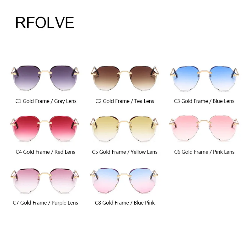 Женские солнцезащитные очки RFOLVE высококачественные без оправы для путешествий