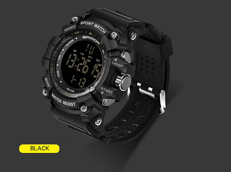 SANDA цифровые часы Новые люксовые брендовые военные модные мужские спортивные