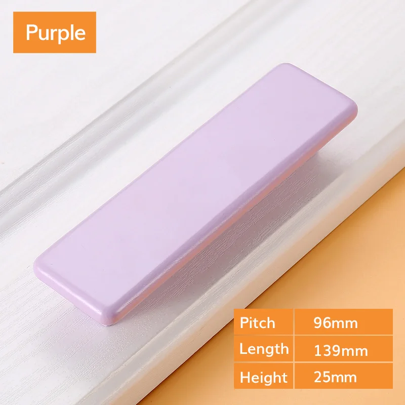 Purple 96mm Деревянные дверные ручки, Детские кухонные ручки и ручки для шкафа, Мебельная ручка для шкафа, цветные круглые ручки для ящиков - Цвет: Purple 96mm