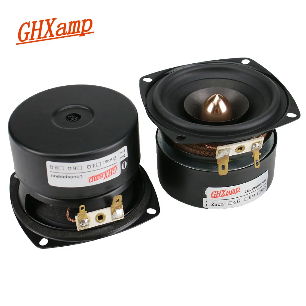 

GHXAMP 3 Inch Full Range Speaker 4ohm 15W Hifi Tweeter MID Bass Loudspeaker Speaker DIY Mid Frequency transparent 2pcs