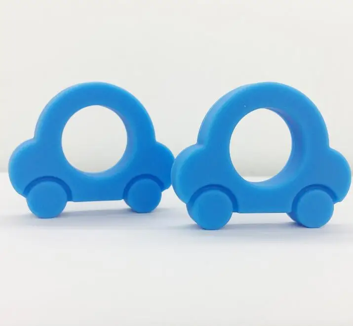 sky blue Силиконовые Прорезывания Зубов автомобиля Форма точки силиконовый Прорезыватель и природных автомобиля Форма D кормящих Цепочки и ожерелья DIY ремесла для мамы ребенка прорезыватель 10 шт - Окраска металла: sky blue