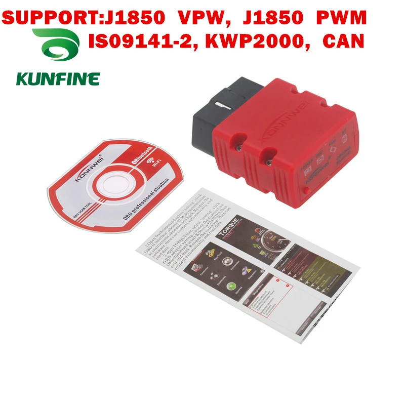 Сканер диагностического кода KW902 ELM327 Bluetooth 3 0 ODB2 II для Android-телефонов Windows ПК |