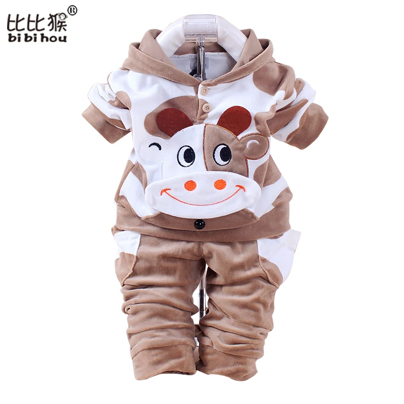 Детские мальчики девочки бархат детская одежда набор мальчик Мультфильм