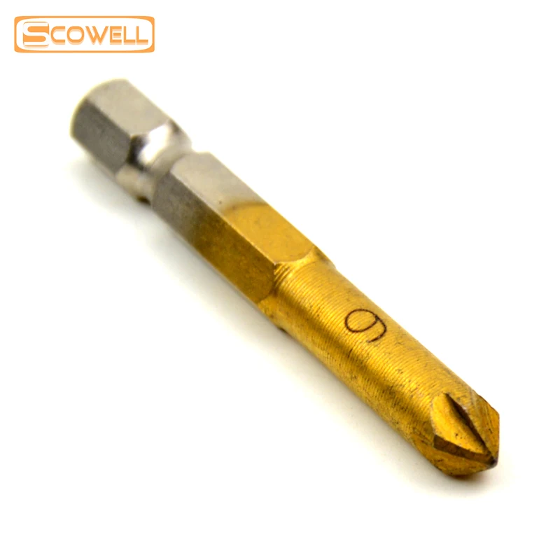 Набор сверл с зенковкой 5 шт. 1/4 дюйма шестигранный хвостовик HSS канавок 90 градусов