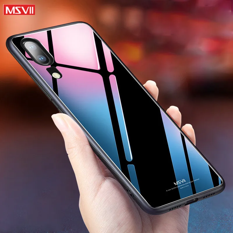 Чехол для Huawei P20 p30 pro MSVII силиконовый защитный чехол lite закаленное стекло задняя