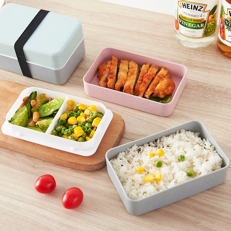 Безопасный материал MICCK Ланч бокс двухслойный Bento с чашей для супа портативный