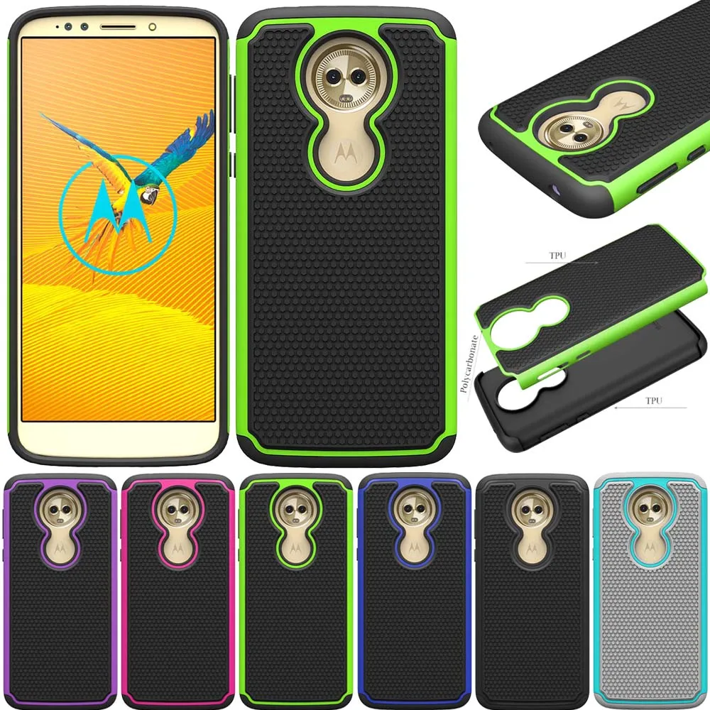 Двухслойный защитный чехол для Motorola Moto G6 Play xt006/Moto Forge / E5 мягкий силиконовый и