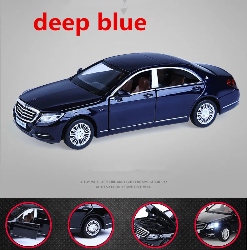 Сплав 1/32 Maybach S600 литые под давлением игрушечные транспортные средства металлические модели автомобилей мини-игрушки автомобили mercedes трек подарки на день рождения для детей