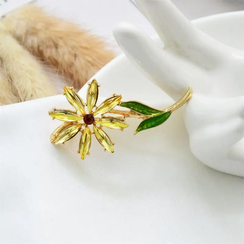 Для женщин Изысканный Красочные цветы инкрустация стразами Брошь Pin Одежда