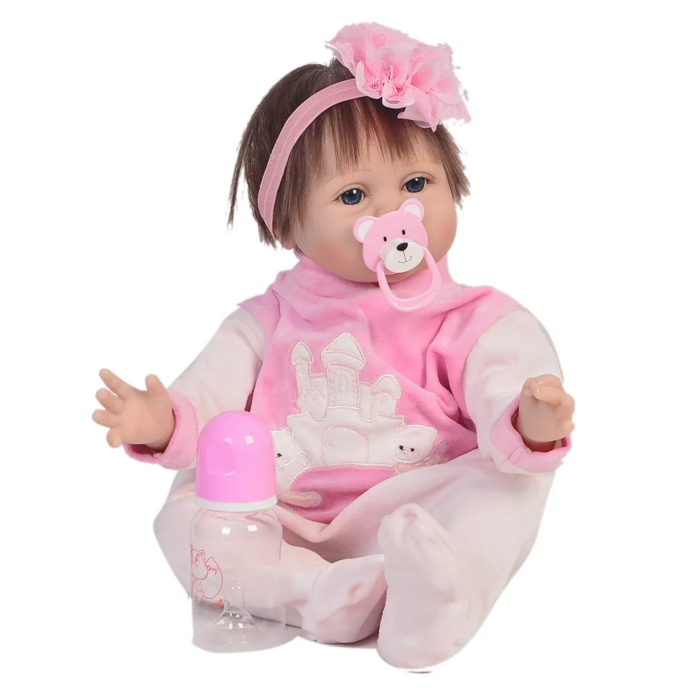 22inch 55cm soft Silicone Reborn Baby Doll Toy Realistic white skin alive Girls Babies Kid collection lifelike bebe | Игрушки и хобби