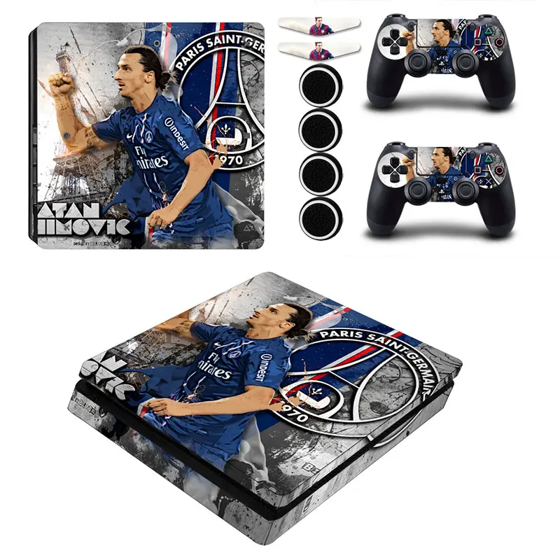 Париж SAINT GERMAIN PS4 тонкий кожи Футбол Винил Защитная Стикеры + 4x силиконовые шапки 2x