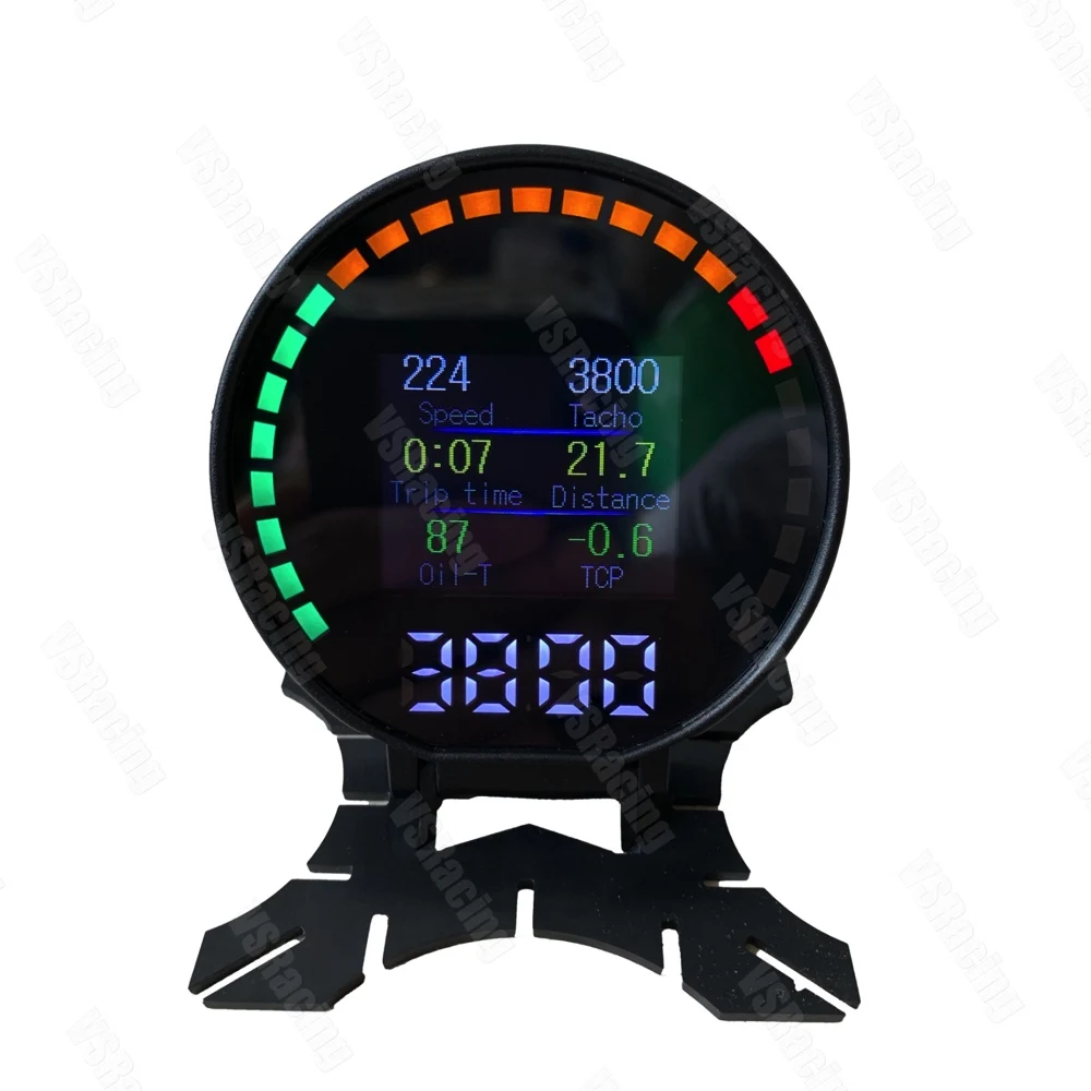 Универсальный Гоночный OBDII OBD2 датчик турбо Boost температура воды Температура масла пресс воздушный коэффициент топлива тахометр об/мин Спидометр GREDDI 8 цветов