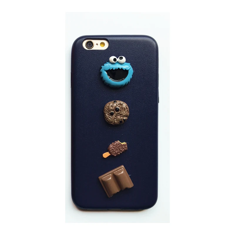 Мягкий кожаный чехол для iPhone 6, 6s, 7, 8 plus, 5, 5S, SE, 10 X, XR, XS MAX, 3D, с изображением улицы Сезам, милый мультяшный, Роскошный чехол для телефона - Цвет: Синий
