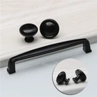 Простой Черный алюминиевый сплав Дверная ручка кухонный шкаф ящик для шкафов тянуть мебельные ручки под одно отверстие96128 мм с винтами