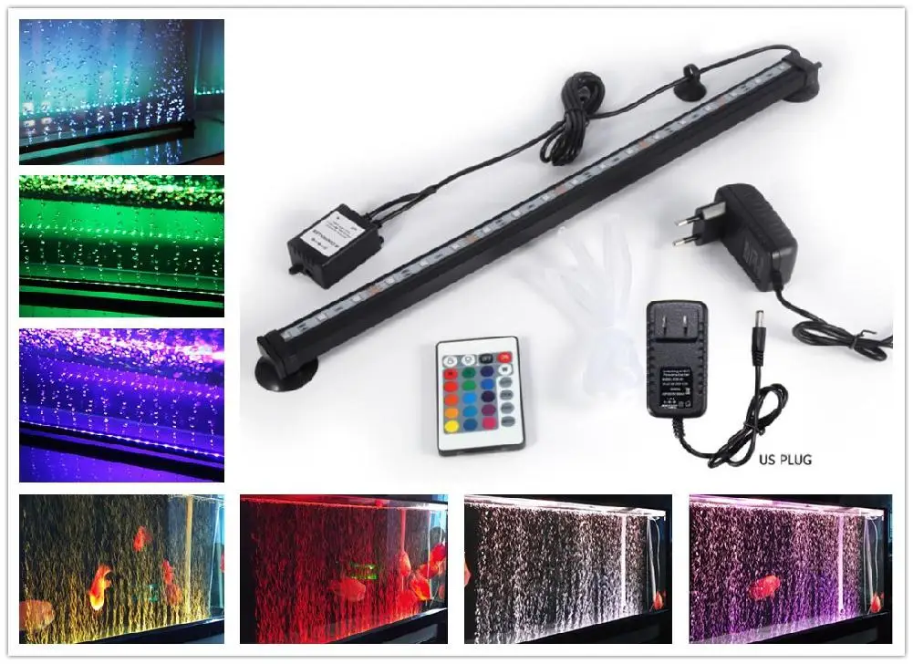 IP68 LED Underwater Submersible Fish Tank Light Color Changing Aquarium Air Bubble Lamp Making Oxygen for Fish Tank