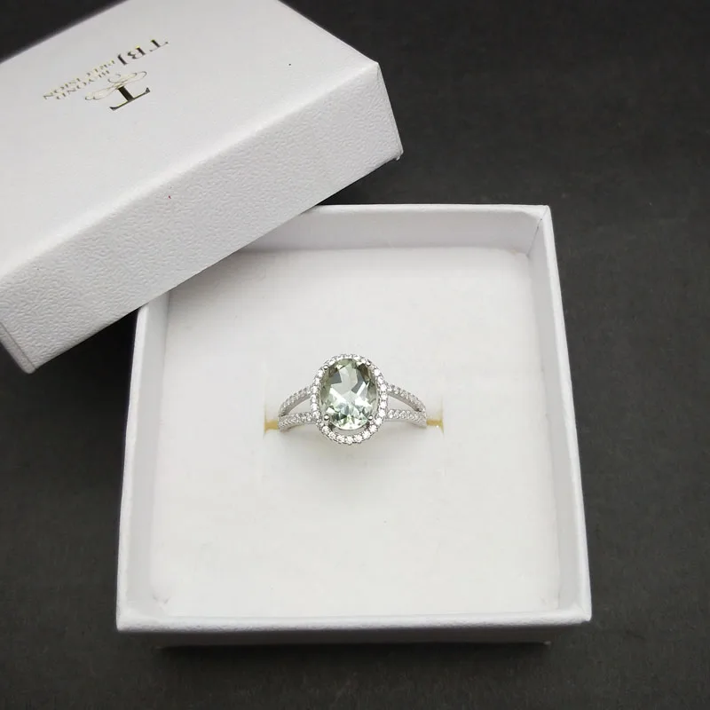 Женское классическое кольцо с натуральным аметистом TBJ простое блестящее из