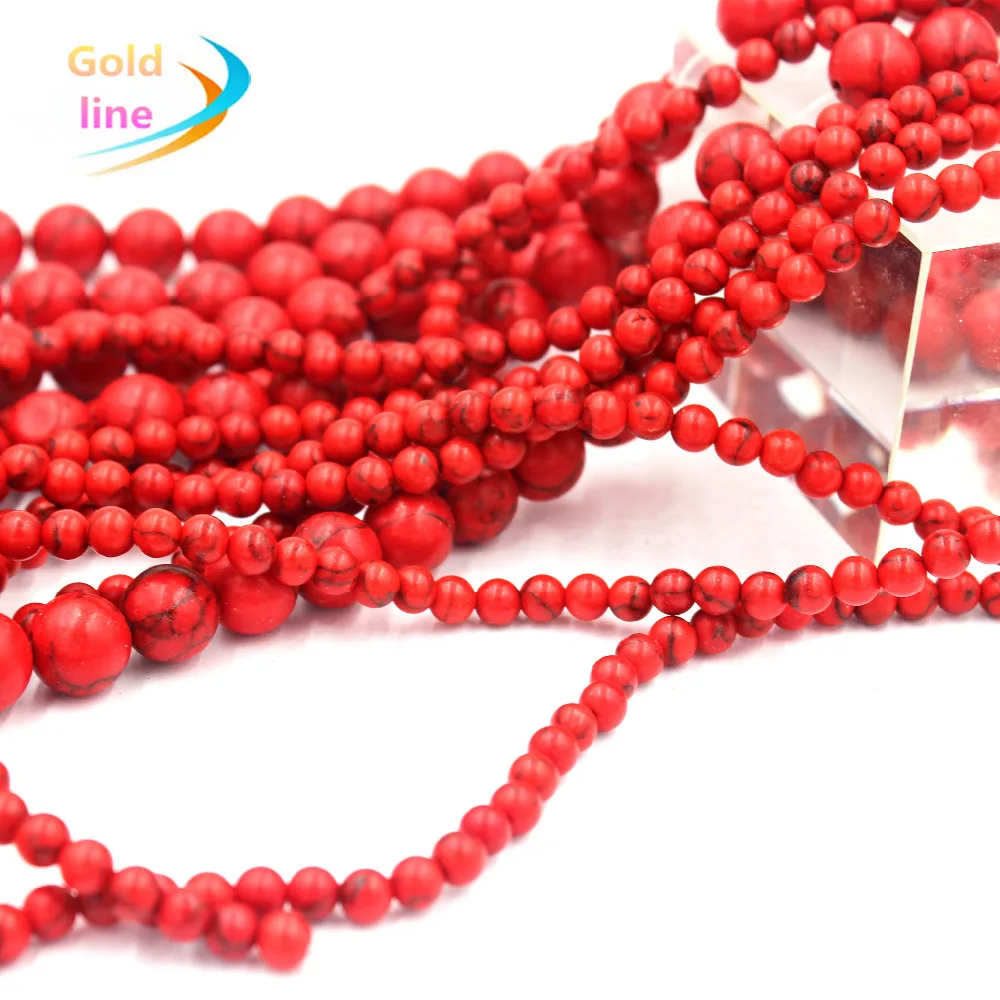 Круглые Бусины Из Красного Натурального Камня 4/6/8/10/12 мм|jewelry diy|beads 4mmround beads |