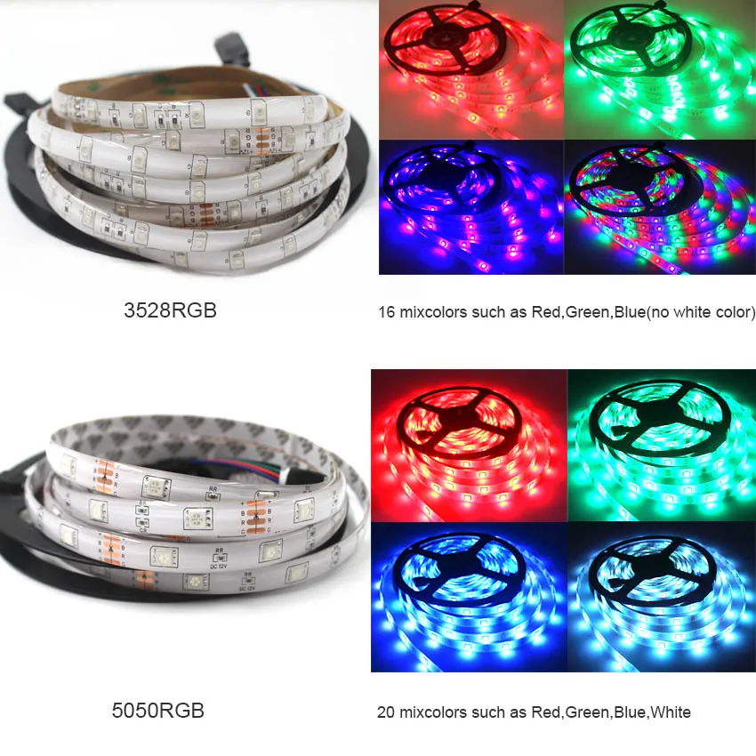 Комплект светодиодных лент IKVVT DC 12V SMD RGB 5050 3528 Светодиодная лента rgb неоновый