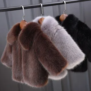 Новое зимнее пальто для малышей Детская норковая куртка детская теплая куртка из искусственного меха для мальчиков и девочек детская верхняя одежда